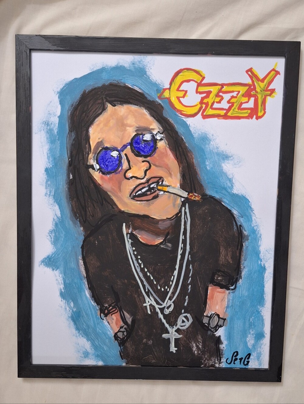 Original Ozzy Pop Art Painting 11x14 Framed